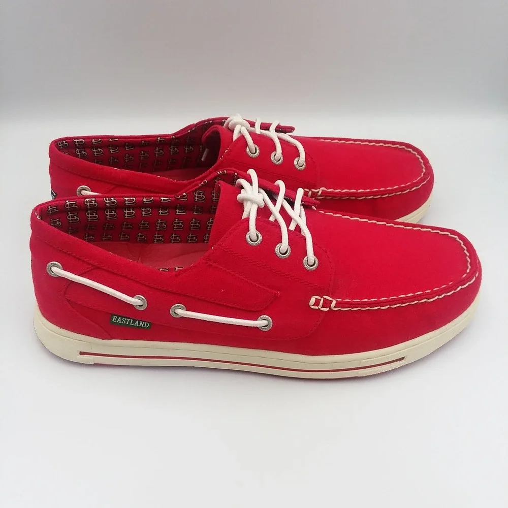 Eastland MLB St. Louis Cardinals Boat Shoes Deck Shoes Red US Size 12-12.5 EU 46